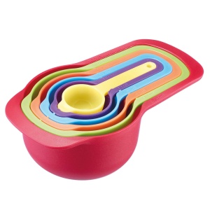Set de linguri de masura Westmark 6 piese, capacitate 7,5-250 ml, plastic, colorat