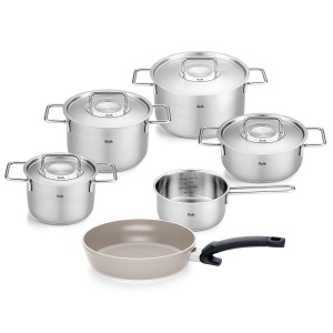 Set de Oale Fissler Pure Collection, 6 piese, inox, inductie, cu capac