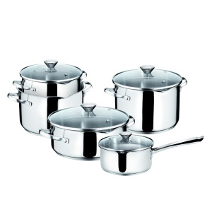 Set de oale Lagostina Smart 9 piese otel inoxidabil argintiu compatibil inductie