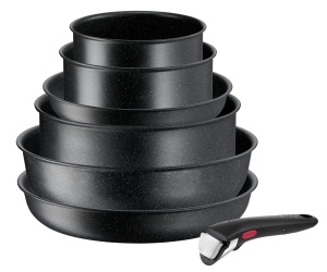 Set de Oale si Tigai Tefal Ingenio 7 piese, Inductie, Antiaderent, Negru