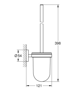 Set de Perii pentru Toaleta GROHE Start, Montare Fara Gauri, Negru Mat - Img 3