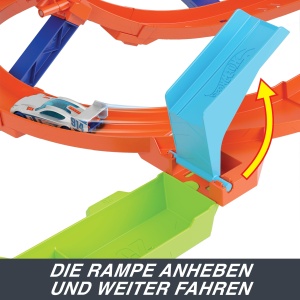 Set de pista Hot Wheels Looping-Zyklon-Challenge cu 2 moduri de joc, 164, cu maner - Img 5