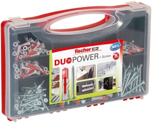 Set de prinderi fischer Red-Box DuoPower 280 piese, diverse dimensiuni
