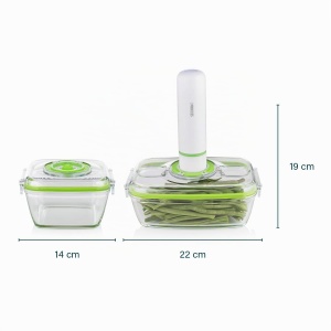 Set de recipiente alimentare din sticla Princess 492985 cu pompa electrica, 2.5W, 0.7L si 1.1L - Img 2