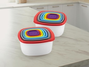 Set de recipiente de stocare GOURMETmaxx 28 piese, multicolor, capacitate variata - Img 5