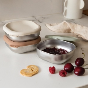 Set de recipiente din otel inoxidabil BEABA 3 cutii, 250 ml, BPA-free, reutilizabile - Img 9