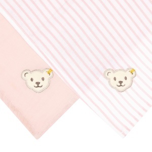 Set de scutece din bumbac organic Steiff, 2 bucati, roz, 70x70 cm - Img 2