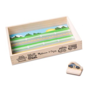 Set de Stampile din Lemn Melissa Doug - 8 Stampile Vehicule, 2 Cerneala, 3 Ani - Img 4