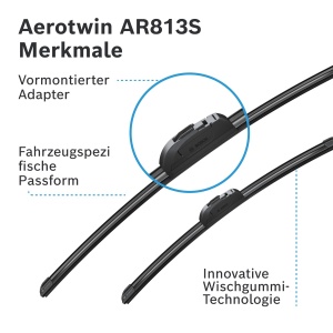 Set de stergatoare Bosch Aerotwin AR813S, 650450 mm, performanta ridicata - Img 6