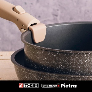Set de tigai Monix One Click Pietra, 3 piese, 20-24-26 cm, antiaderente - Img 6