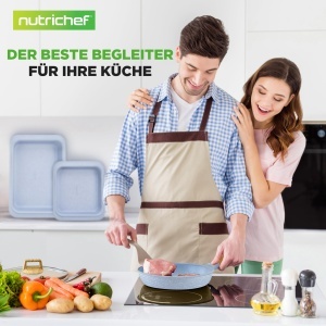 Set de tigai si oale NutriChef, 22 piese, antiaderent, culoare Eisblau - Img 7