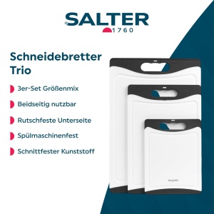 Set de tocatoare Salter, 3 piese, plastic, negrualb - Img 2