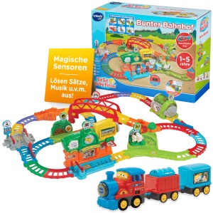 Set de tren VTech Tut Tut Baby Flitzer - Bunter Bahnhof cu 19 sine