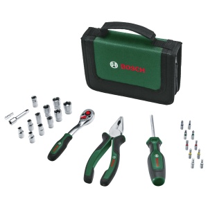 Set de unelte Bosch Mobility, 26 piese, compact, cu ratchet 14 si combinat
