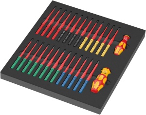 Set de unelte Wera 9751 Kraftform Kompakt VDE, 28 piese, cu suport din spuma