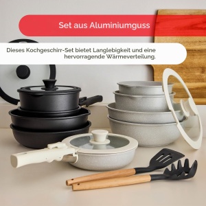 Set de Vase BERGNER din Aluminiu cu Antiaderent, 10 Piese, Design Elegant - Img 2