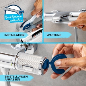 Set dus GROHE Precision Flow, termostat, 1 jet, crom, 175 cm furtun - Img 5