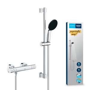 Set dus GROHE Precision Get, termostat, crom, 1 jet, 175 cm furtun