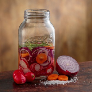 Set Fermentare Kilner 2x 1 Litru Sticla cu Capac din Otel Inoxidabil - Img 4
