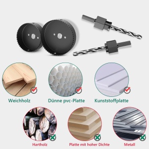 Set fierastrau circular HYCHIKA, 19 piese, diametru 19-127 mm, pentru lemn si PVC, cu accesorii incluse - Img 5