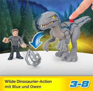 Set Figurine Fisher-Price Jurassic World - Blue si Owen, pentru copii 3 - Img 2