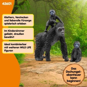 Set Figurine Gorilla Familie Schleich WILD LIFE, 3 piese, Detaliu si Calitate - Img 4