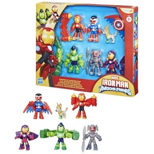Set figurine Marvel Iron Man si prietenii sai, 6 supereroi, accesorii incluse - Img 7