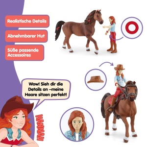 Set Figurine Schleich Horse Club - Hannah si Cayenne, 10 Piese, pentru Copii de la 5 Ani - Img 3