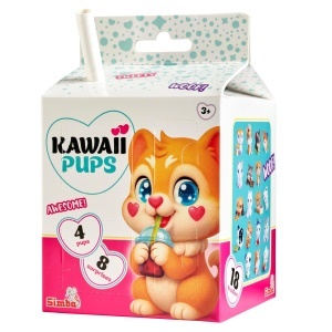 Set Figurine Simba Kawaii Pups 4 Caini cu Mini-Alimente si Carti de Colectie