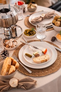 Set fondue ROSLE, 6 persoane, inox, 2L, 1000W, cu arzator pe gaz si accesorii - Img 7