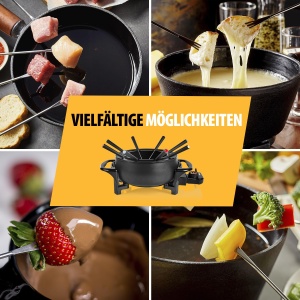 Set fondue Tristar pentru pana la 8 persoane, capacitate de 1,5 litri, inclusiv furculite din otel inoxidabil, 1000 wati, FO-1107 - Img 4