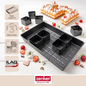 Set forme de copt Zenker pentru numere si litere, 9 piese, rezistent la caldura, negru - Img 2