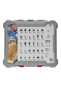 Set freze Bosch 30 piese, pentru lemn, cu tija de 8 mm, durabil - Img 3