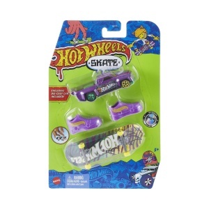 Set Hot Wheels Skate cu Fingerboard, Pantofi si Vehicul Metalic, Lila