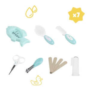 Set ingrijire bebe Badabulle Baby Splash 7 piese Transparent Compact - Img 3