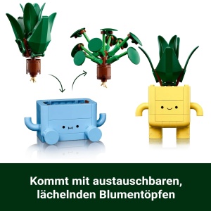 Set LEGO Botanicals Frohliche Pflanzen 10349 - 2 plante artificiale, 2 ghivece colorate - Img 5