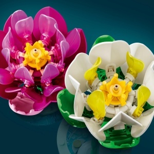 Set LEGO Botanicals Seerosen 11511, 259 piese, 2 flori, decoratiuni interioare - Img 4