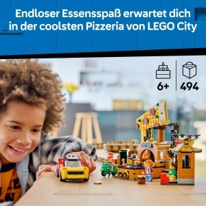 Set LEGO City Pizza cu Vehicule - 60496, 494 piese, 5 minifigurine - Img 3