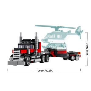 Set LEGO Creator 3in1 Camion Platforma cu Helicopter 270 piese, pentru copii 7 - Img 8
