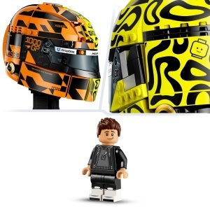 Set LEGO McLaren Lando Norris - Casca F1 cu Minifigur, Culoare Papaya-Orange si Negru - Img 5