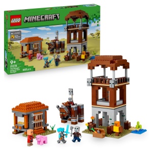 Set LEGO Minecraft - Verwuster la Postul de Plunderi - 665 piese, 4 Minifigurine