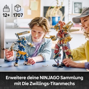 Set LEGO NINJAGO Die Zwillings-Titanmechs - 1707 piese, cu 3 minifigurine, pentru copii de la 12 ani - Img 2