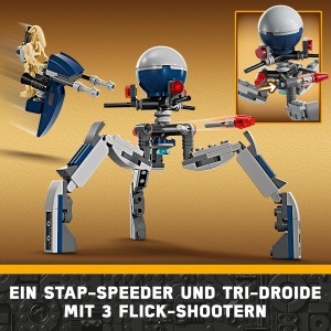 Set LEGO Star Wars 75372 - Pachet de Lupta Clone Trooper si Battle Droid cu 4 Minifigurine si Speeder Bike - Img 5