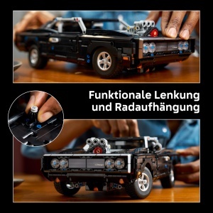 Set LEGO Technic Dodge Charger RT 42231 cu motor V8, 1516 piese, pentru adulti - Img 3