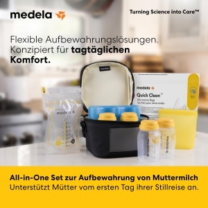 Set Medela pentru Pastrarea Laptelui Maternal, 150ml, Cu Beute Reutilizabile si Sac de Racire - Img 2