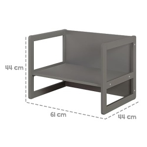 Set mobilier copii Roba 3in1 multifunctional lemn MDF culoare antracit - Img 15