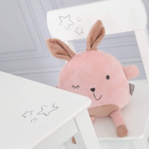 Set mobilier copii Roba Little Stars 2 scaune si 1 masa alb cu imprimeu stele MDF lacuit - Img 6
