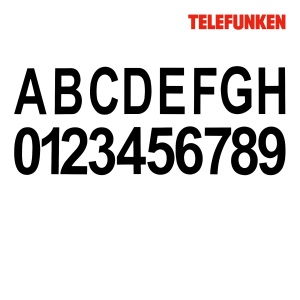 Set numere si litere autoadezive TELEFUNKEN, cifre 0-9, litere A-H, design elegant, negru - Img 2