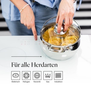 Set oale Florina Maron din inox 4 piese compatibil inductie spalare automata - Img 3