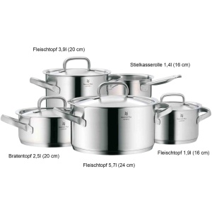 Set oale si cratite WMF Gourmet Plus, 5 piese, otel inoxidabil, compatibil inductie - Img 4